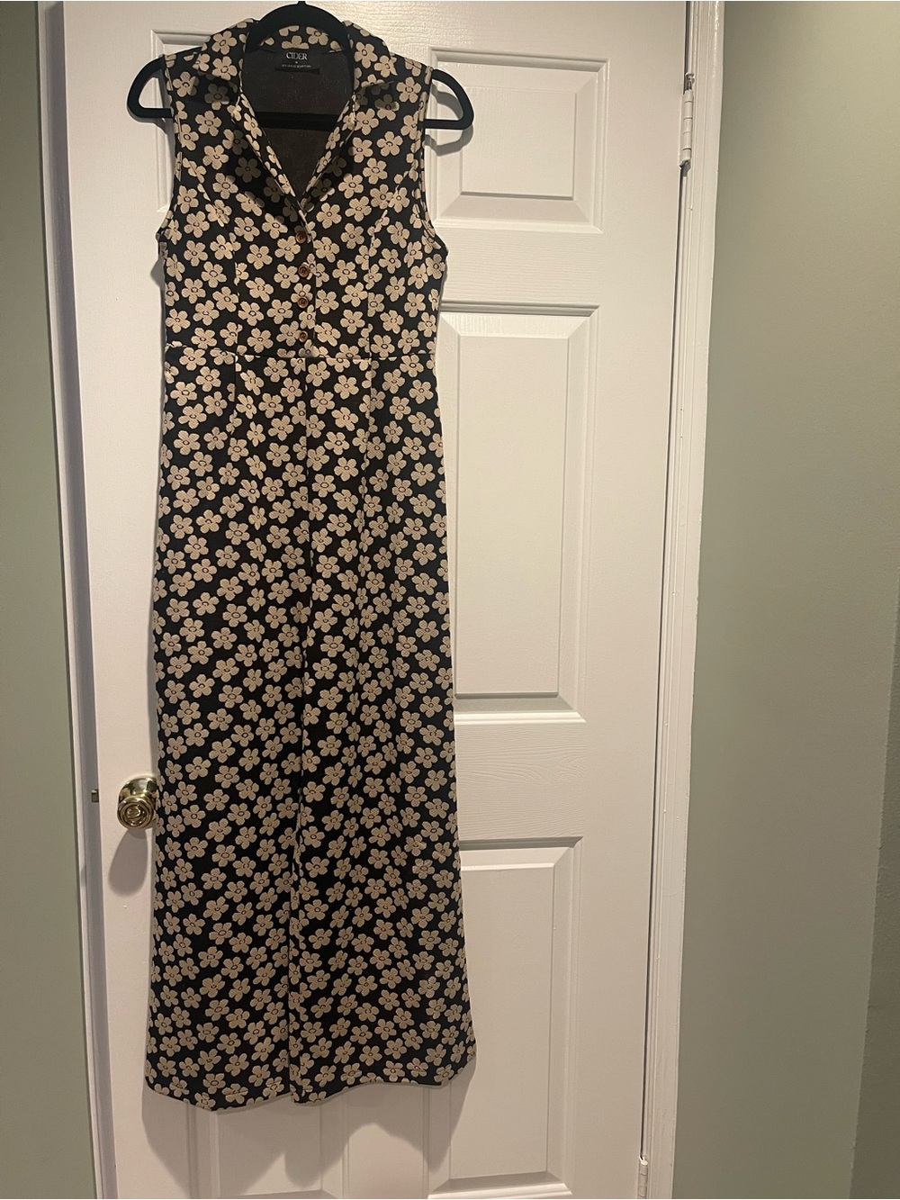 Cider Retro Floral Wide Leg Jumpsuit